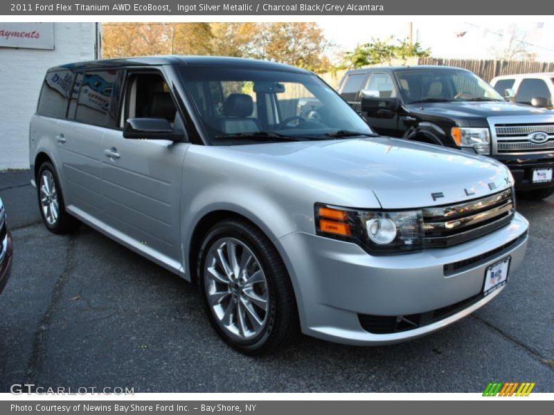 Ingot Silver Metallic / Charcoal Black/Grey Alcantara 2011 Ford Flex Titanium AWD EcoBoost