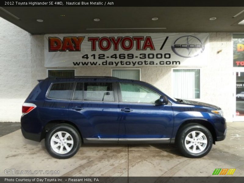 Nautical Blue Metallic / Ash 2012 Toyota Highlander SE 4WD