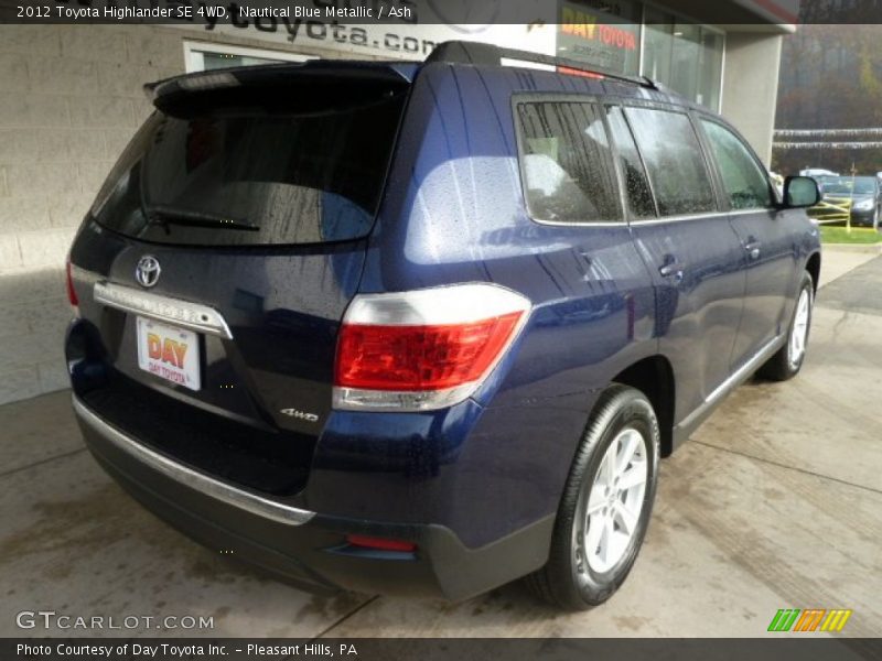 Nautical Blue Metallic / Ash 2012 Toyota Highlander SE 4WD