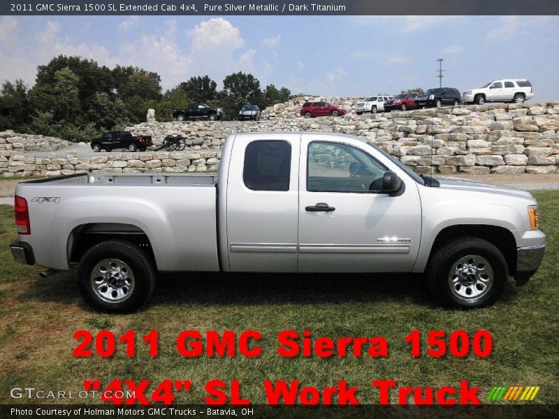 Pure Silver Metallic / Dark Titanium 2011 GMC Sierra 1500 SL Extended Cab 4x4