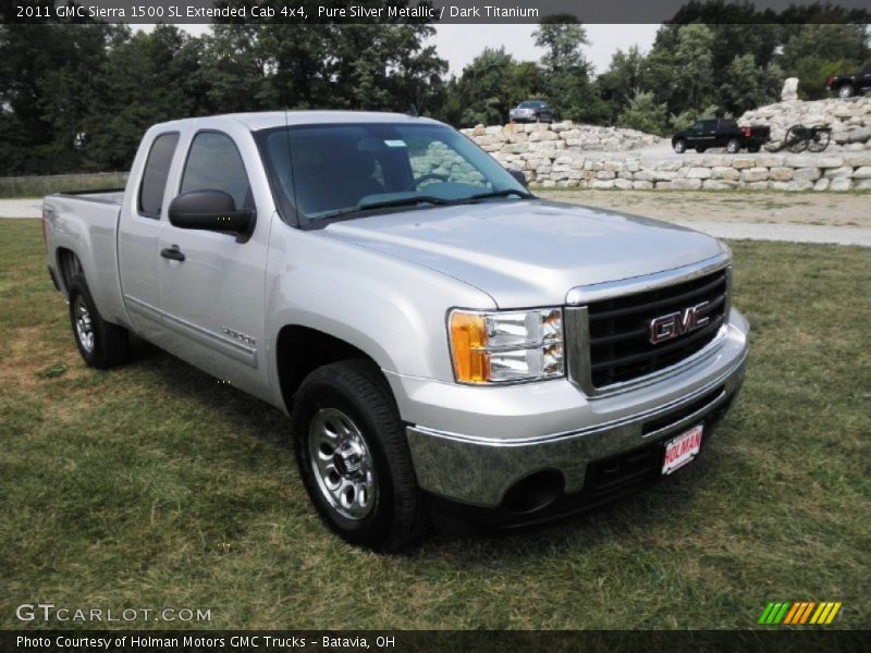 Pure Silver Metallic / Dark Titanium 2011 GMC Sierra 1500 SL Extended Cab 4x4