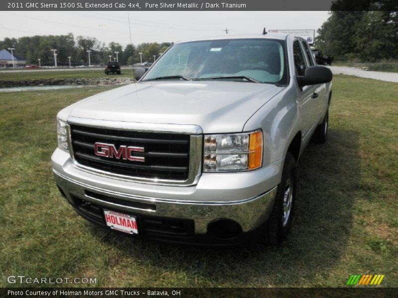 Pure Silver Metallic / Dark Titanium 2011 GMC Sierra 1500 SL Extended Cab 4x4