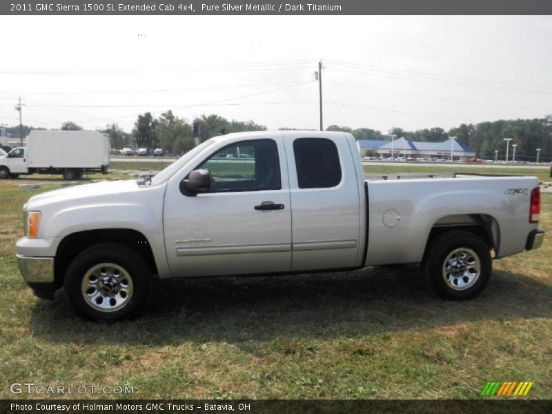 Pure Silver Metallic / Dark Titanium 2011 GMC Sierra 1500 SL Extended Cab 4x4
