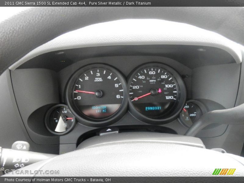Pure Silver Metallic / Dark Titanium 2011 GMC Sierra 1500 SL Extended Cab 4x4