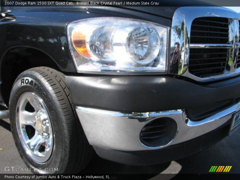 Brilliant Black Crystal Pearl / Medium Slate Gray 2007 Dodge Ram 1500 SXT Quad Cab