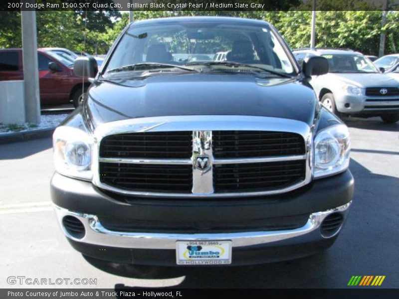 Brilliant Black Crystal Pearl / Medium Slate Gray 2007 Dodge Ram 1500 SXT Quad Cab