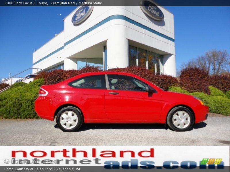 Vermillion Red / Medium Stone 2008 Ford Focus S Coupe