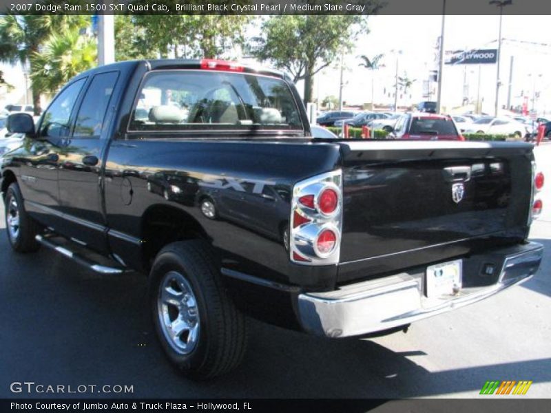 Brilliant Black Crystal Pearl / Medium Slate Gray 2007 Dodge Ram 1500 SXT Quad Cab