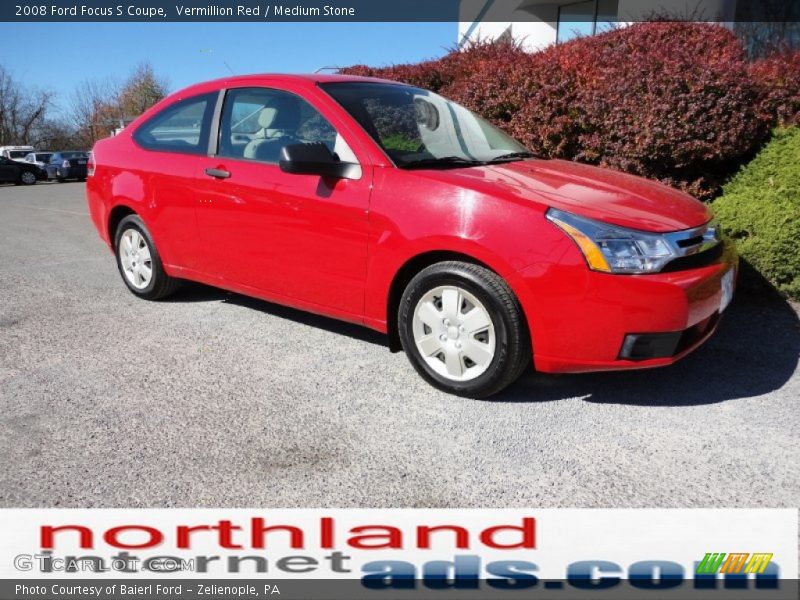 Vermillion Red / Medium Stone 2008 Ford Focus S Coupe