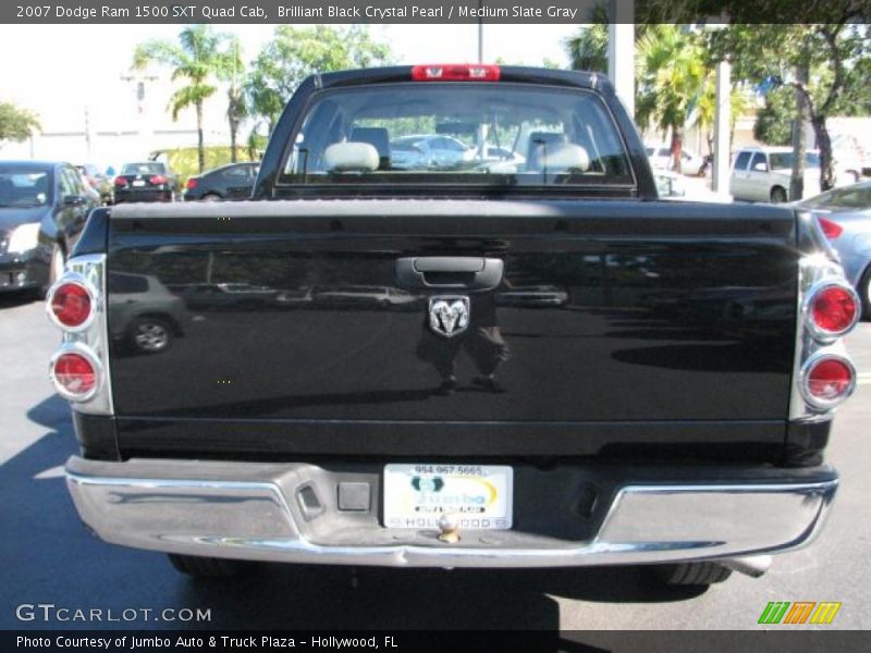 Brilliant Black Crystal Pearl / Medium Slate Gray 2007 Dodge Ram 1500 SXT Quad Cab