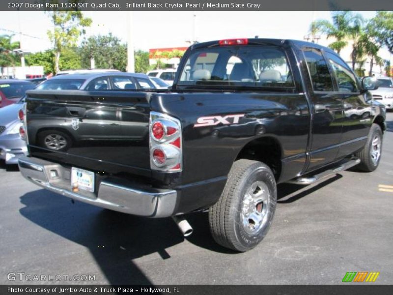 Brilliant Black Crystal Pearl / Medium Slate Gray 2007 Dodge Ram 1500 SXT Quad Cab
