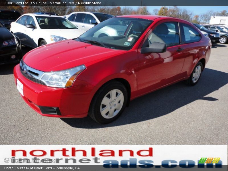 Vermillion Red / Medium Stone 2008 Ford Focus S Coupe