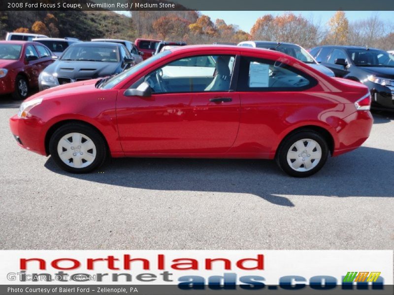 Vermillion Red / Medium Stone 2008 Ford Focus S Coupe