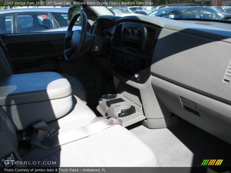 Brilliant Black Crystal Pearl / Medium Slate Gray 2007 Dodge Ram 1500 SXT Quad Cab