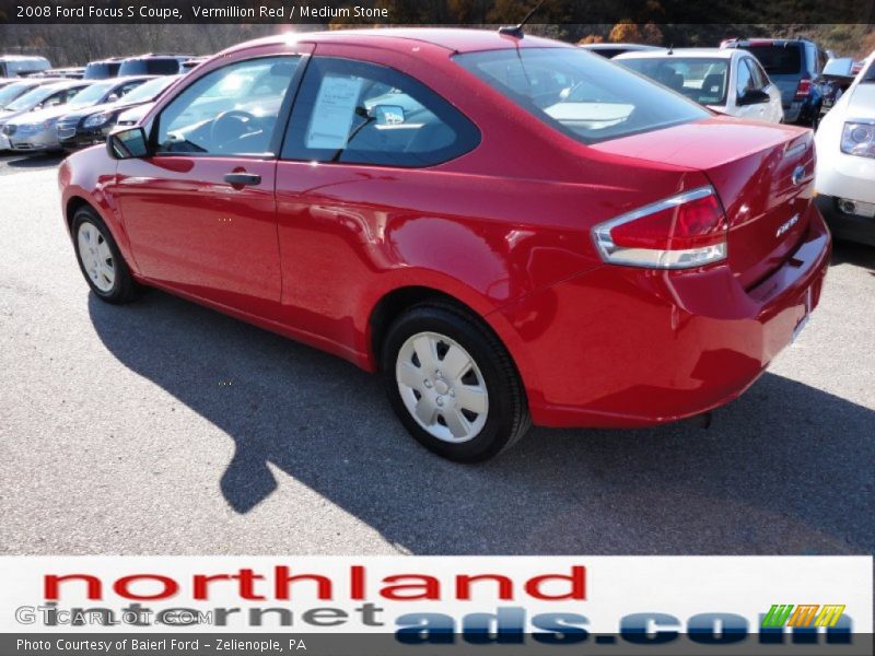 Vermillion Red / Medium Stone 2008 Ford Focus S Coupe