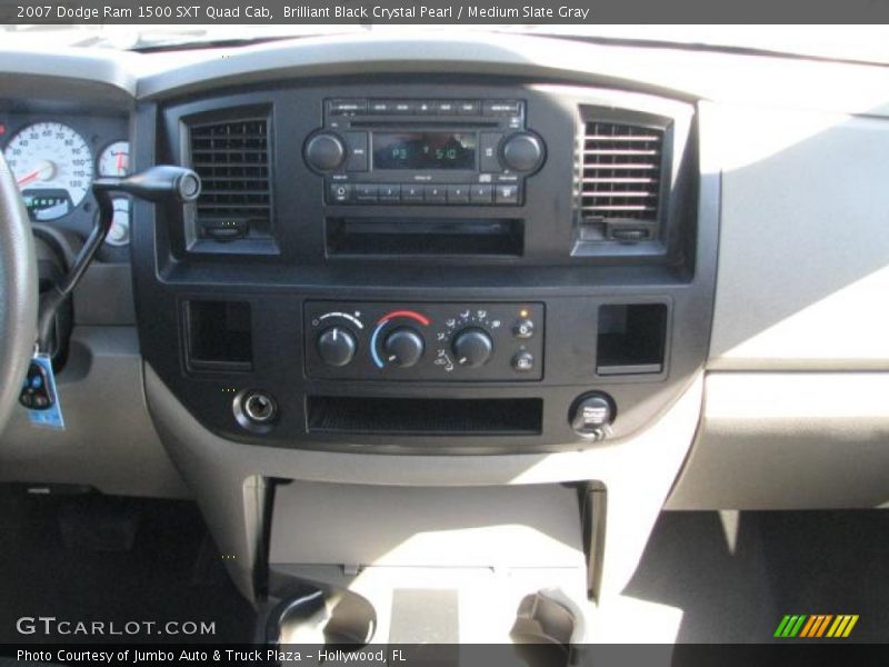 Brilliant Black Crystal Pearl / Medium Slate Gray 2007 Dodge Ram 1500 SXT Quad Cab