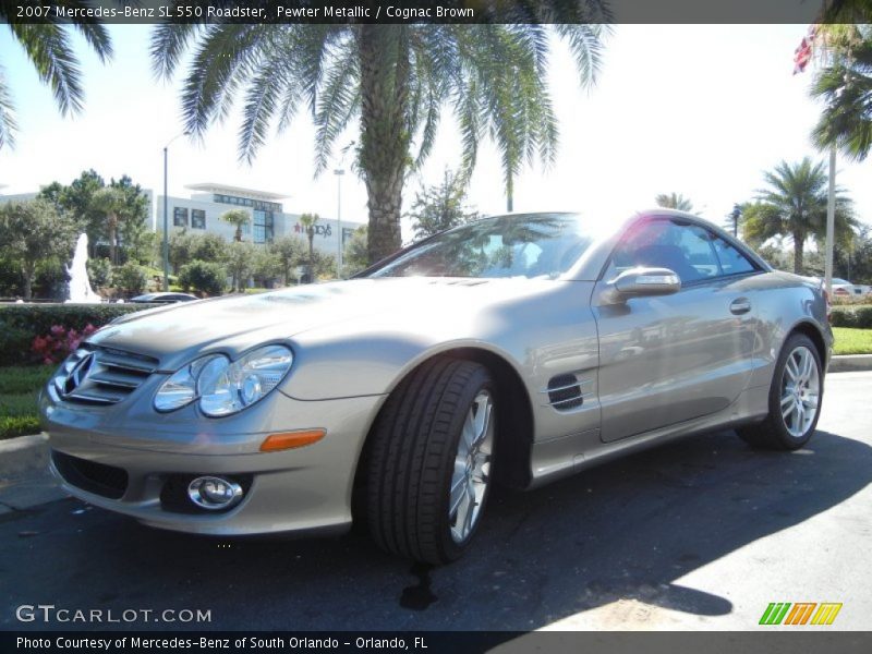 Pewter Metallic / Cognac Brown 2007 Mercedes-Benz SL 550 Roadster