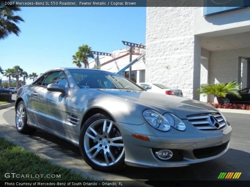 Pewter Metallic / Cognac Brown 2007 Mercedes-Benz SL 550 Roadster