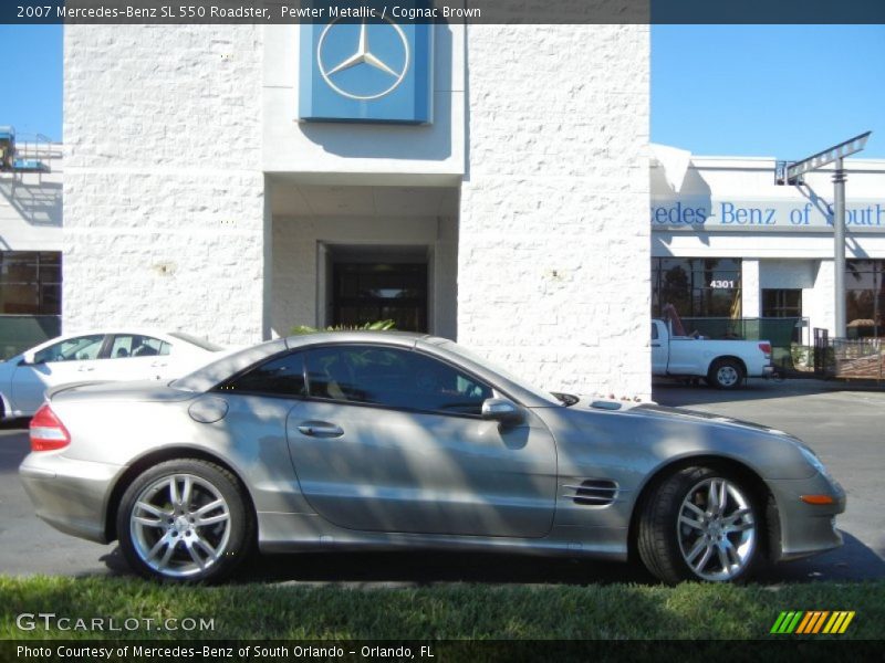 Pewter Metallic / Cognac Brown 2007 Mercedes-Benz SL 550 Roadster