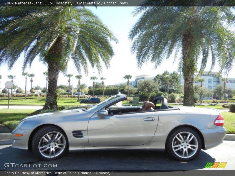 Pewter Metallic / Cognac Brown 2007 Mercedes-Benz SL 550 Roadster