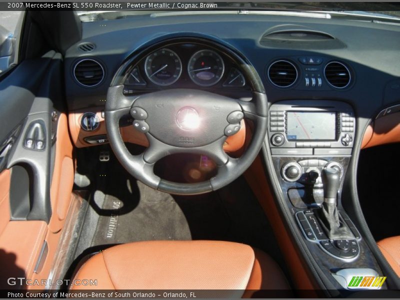 Pewter Metallic / Cognac Brown 2007 Mercedes-Benz SL 550 Roadster