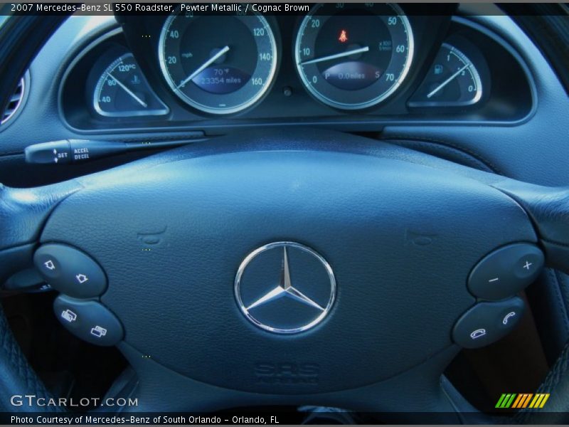 Pewter Metallic / Cognac Brown 2007 Mercedes-Benz SL 550 Roadster