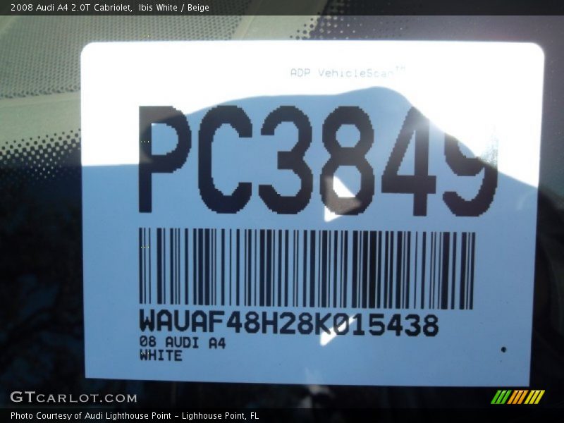 Ibis White / Beige 2008 Audi A4 2.0T Cabriolet