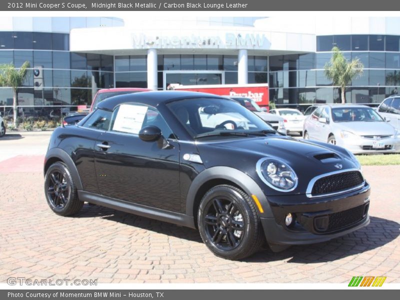 Midnight Black Metallic / Carbon Black Lounge Leather 2012 Mini Cooper S Coupe