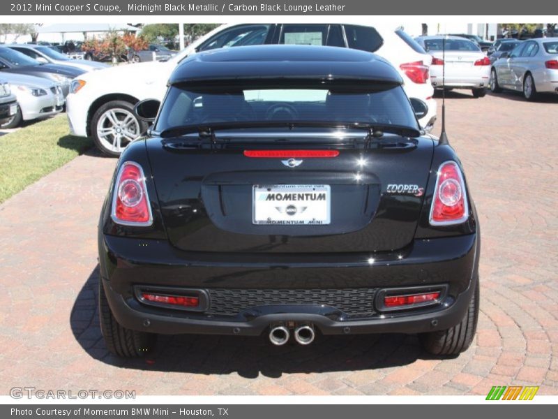 Midnight Black Metallic / Carbon Black Lounge Leather 2012 Mini Cooper S Coupe