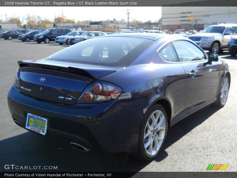 Regatta Blue / GT Black Leather/Black Sport Grip 2008 Hyundai Tiburon GT