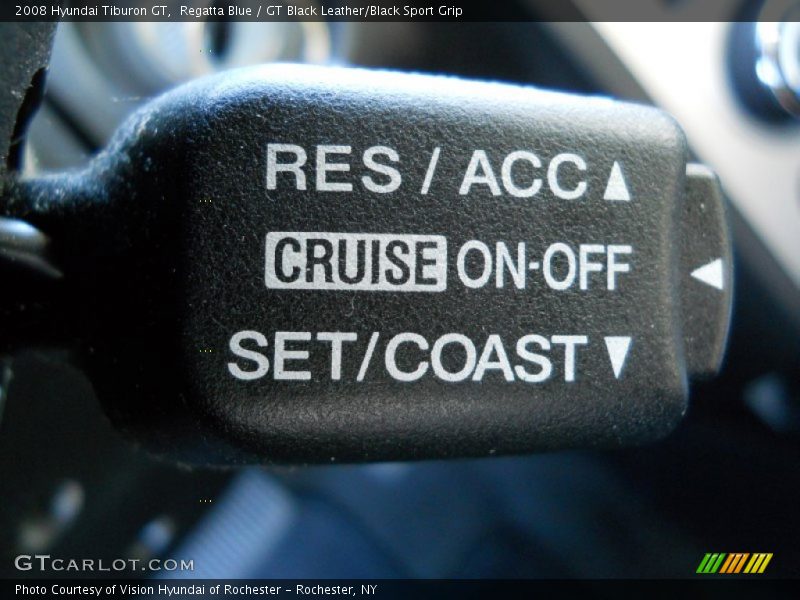 Regatta Blue / GT Black Leather/Black Sport Grip 2008 Hyundai Tiburon GT