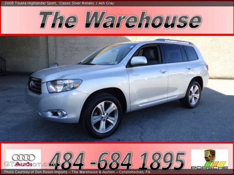 Classic Silver Metallic / Ash Gray 2008 Toyota Highlander Sport