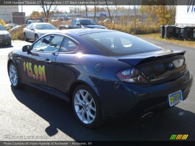 Regatta Blue / GT Black Leather/Black Sport Grip 2008 Hyundai Tiburon GT
