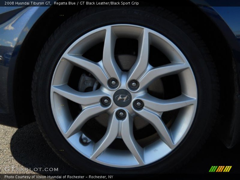 Regatta Blue / GT Black Leather/Black Sport Grip 2008 Hyundai Tiburon GT