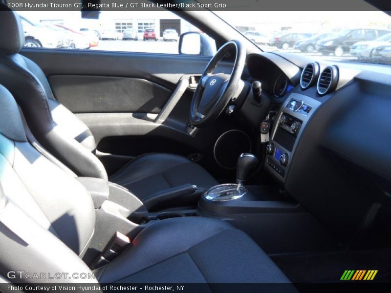 Regatta Blue / GT Black Leather/Black Sport Grip 2008 Hyundai Tiburon GT