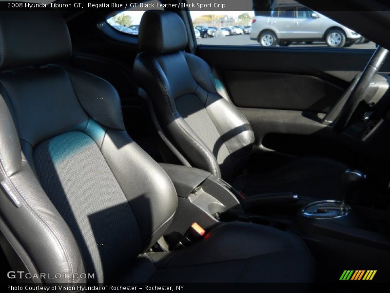 Regatta Blue / GT Black Leather/Black Sport Grip 2008 Hyundai Tiburon GT