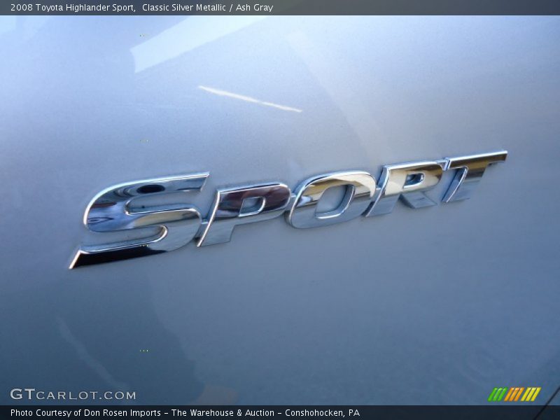 Classic Silver Metallic / Ash Gray 2008 Toyota Highlander Sport