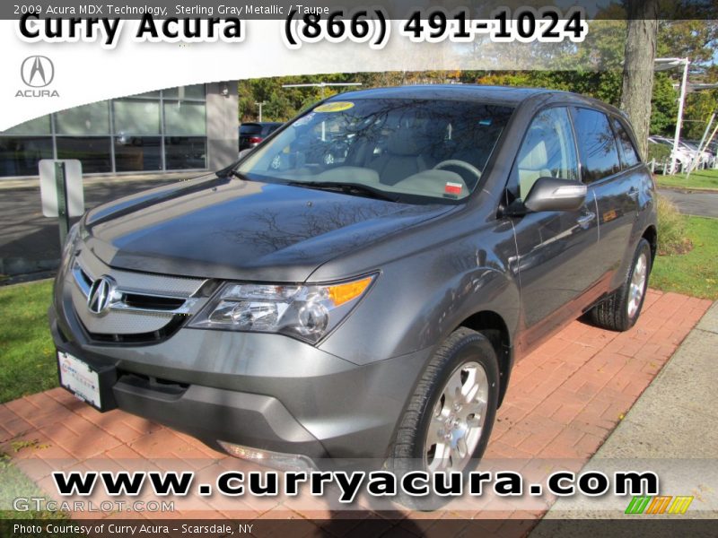 Sterling Gray Metallic / Taupe 2009 Acura MDX Technology