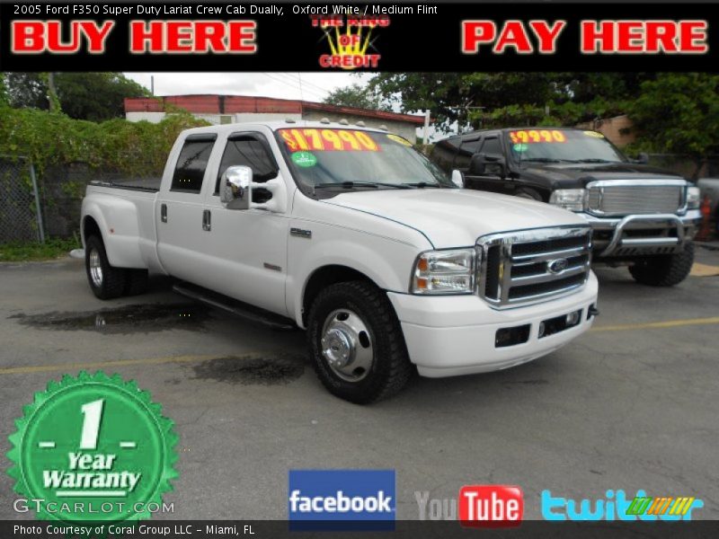 Oxford White / Medium Flint 2005 Ford F350 Super Duty Lariat Crew Cab Dually