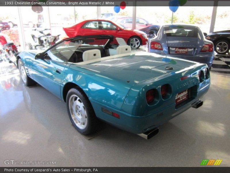 Bright Aqua Metallic / White 1993 Chevrolet Corvette Convertible