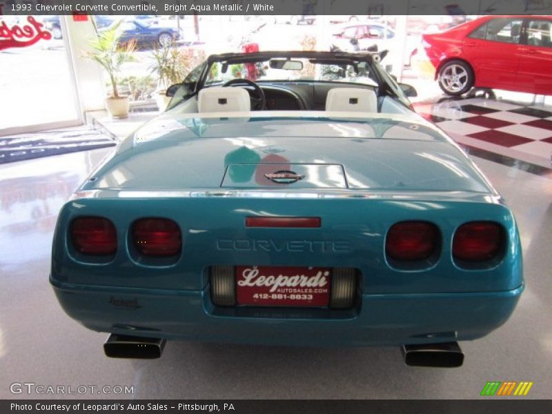 Bright Aqua Metallic / White 1993 Chevrolet Corvette Convertible