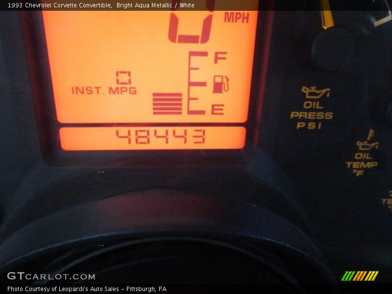 Bright Aqua Metallic / White 1993 Chevrolet Corvette Convertible