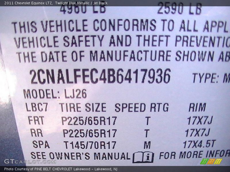 Twilight Blue Metallic / Jet Black 2011 Chevrolet Equinox LTZ