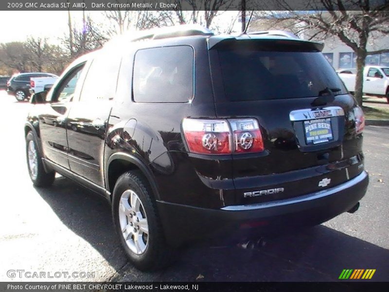 Dark Crimson Metallic / Ebony 2009 GMC Acadia SLT AWD