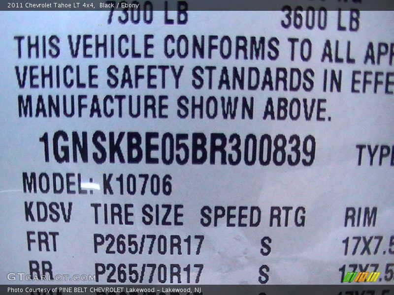Black / Ebony 2011 Chevrolet Tahoe LT 4x4
