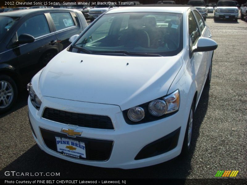 Summit White / Jet Black/Dark Titanium 2012 Chevrolet Sonic LS Sedan