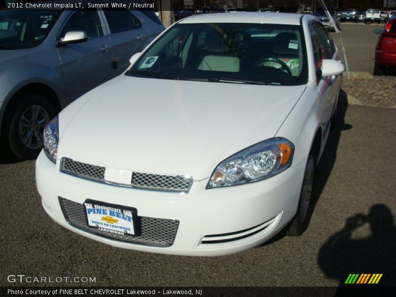 Summit White / Neutral 2012 Chevrolet Impala LT