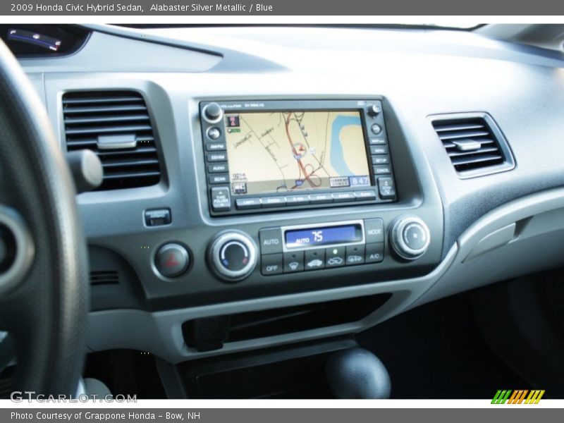 Alabaster Silver Metallic / Blue 2009 Honda Civic Hybrid Sedan
