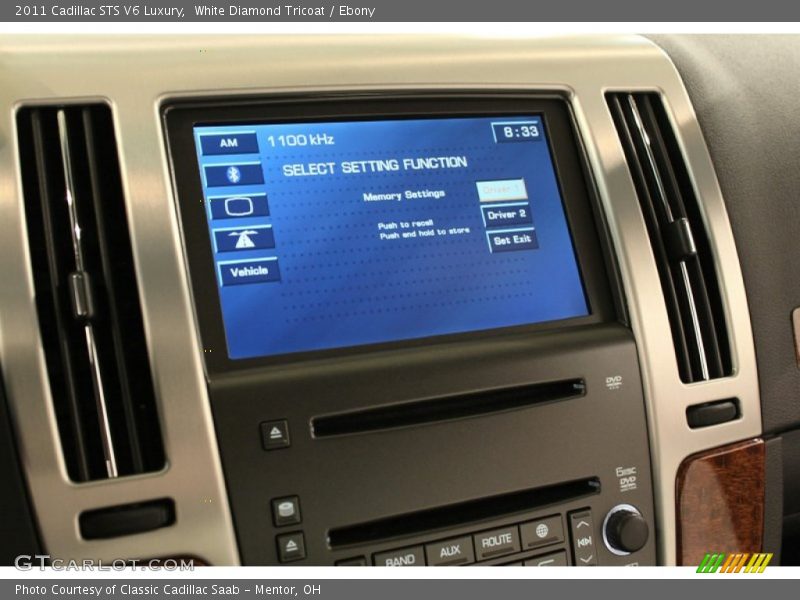 White Diamond Tricoat / Ebony 2011 Cadillac STS V6 Luxury