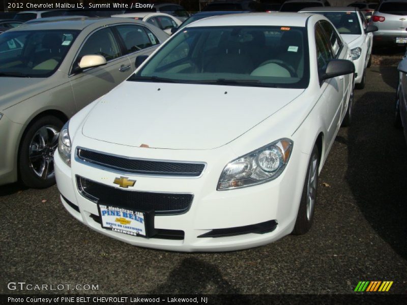 Summit White / Ebony 2012 Chevrolet Malibu LS